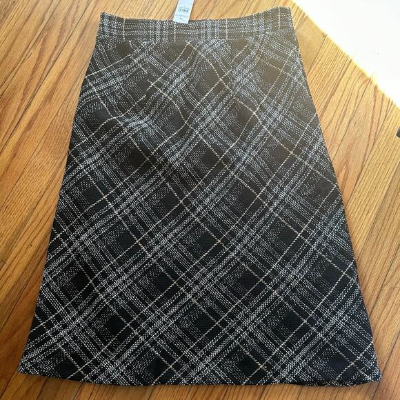 Ann Taylor Factory Black Plaid Midi Skirt - Picture 3 of 8